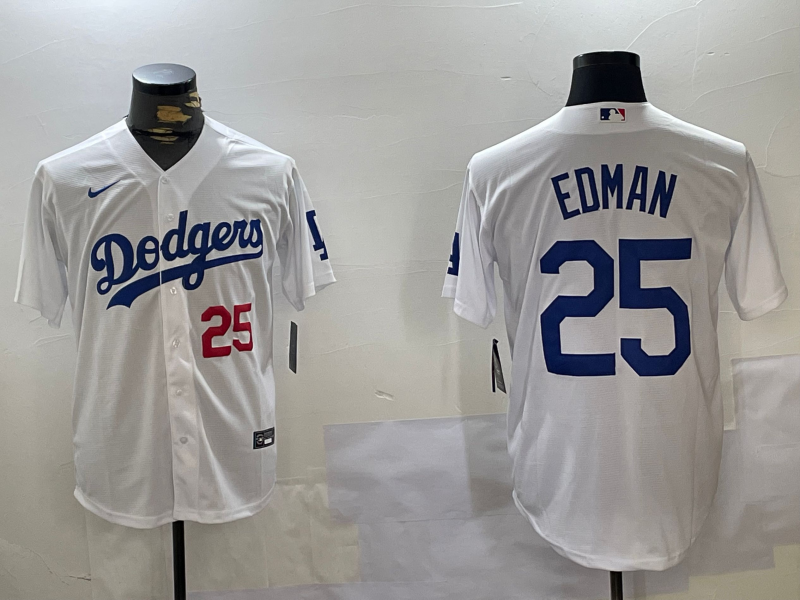 Men's Los Angeles Dodgers Tommy Edman #25 White Home Jersey
